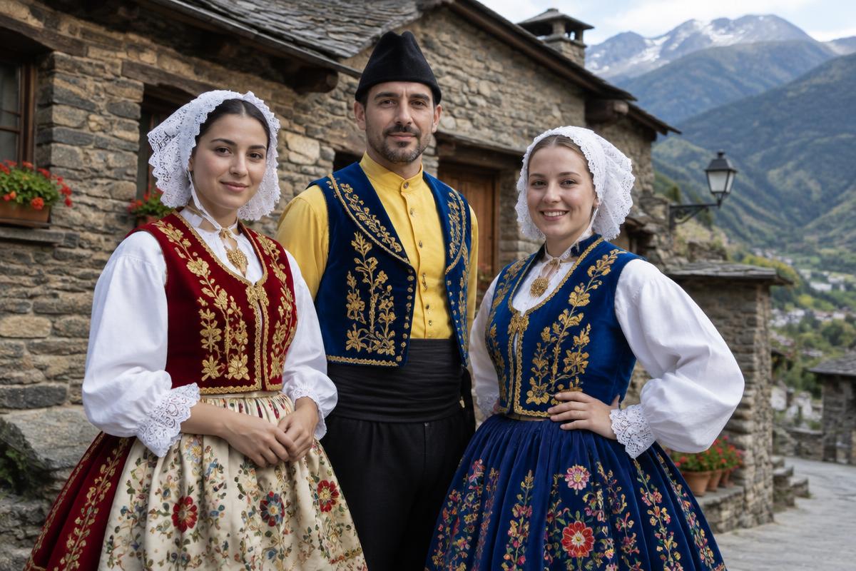 People wearing traditional Andorran clothing